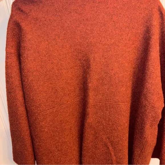 Eileen Fisher women XL rust orange open cardigan sweater alpaca wool blend - Picture 6 of 8